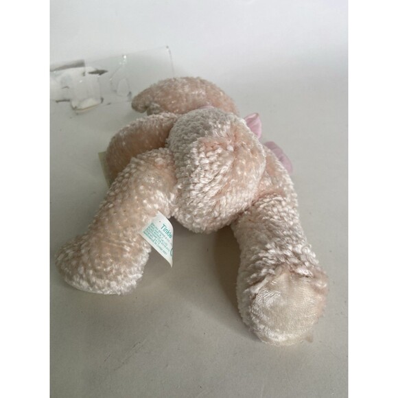 Vintage Russ Baby Tinkle Pink Teddy Bear Plush Stuffed Toy with Bow Chenille - Picture 2 of 5